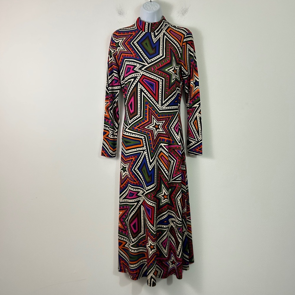 Farm Rio‎ Size Small Mystic Trip Jersey Knit Dress Geometric Star Print
